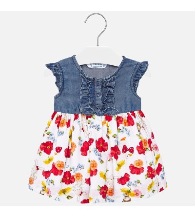 VESTIDO COMBINADO DENIM BEBE