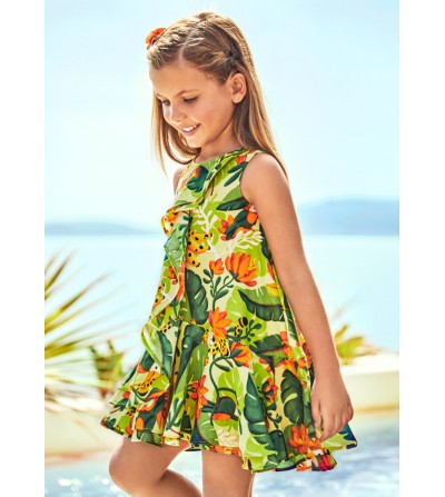 Vestido estampado tropical...