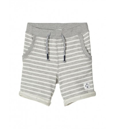 SHORTS DE RAYAS NIÑO GRIS...